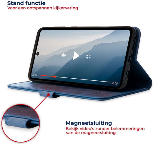 Rosso Element Samsung Galaxy A14 Hoesje Book Cover Wallet Blauw afbeelding 4