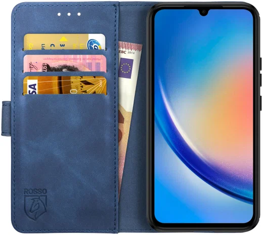 Rosso Element Samsung Galaxy A34 Hoesje Book Cover Wallet Blauw afbeelding 1