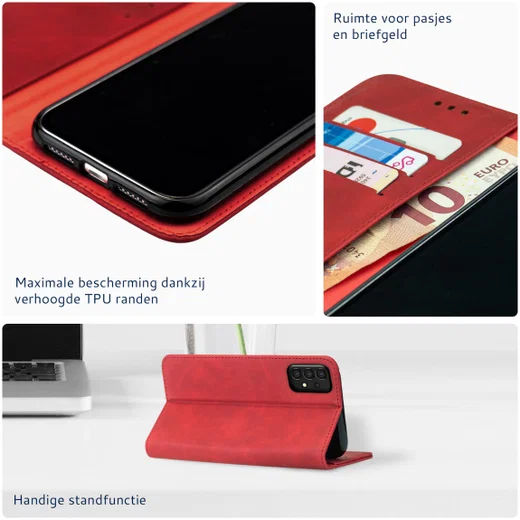 Rosso Element Samsung Galaxy A34 Hoesje Book Cover Wallet Rood afbeelding 5