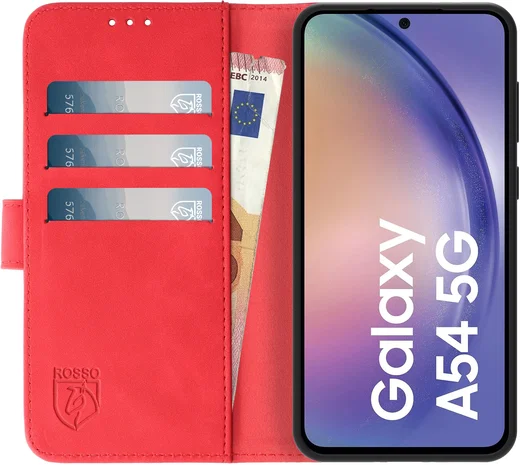 Rosso Element Samsung Galaxy A54 Hoesje Book Cover Wallet Rood afbeelding 12