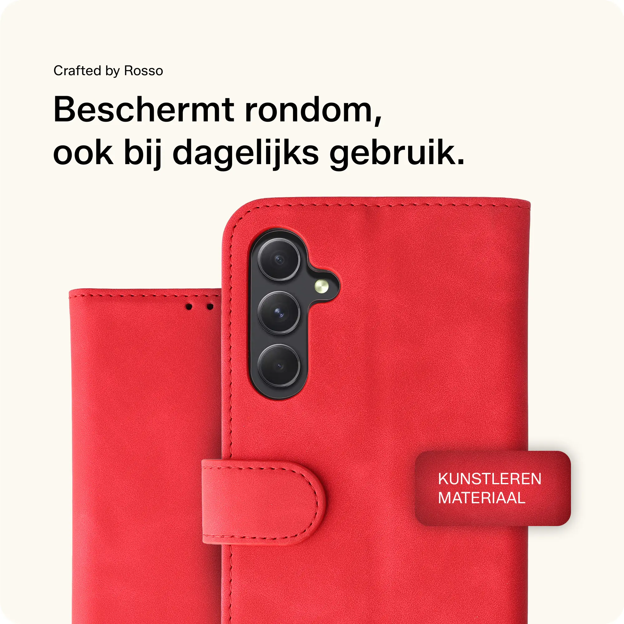 Rosso Element Samsung Galaxy A54 Hoesje Book Cover Wallet Rood afbeelding 3