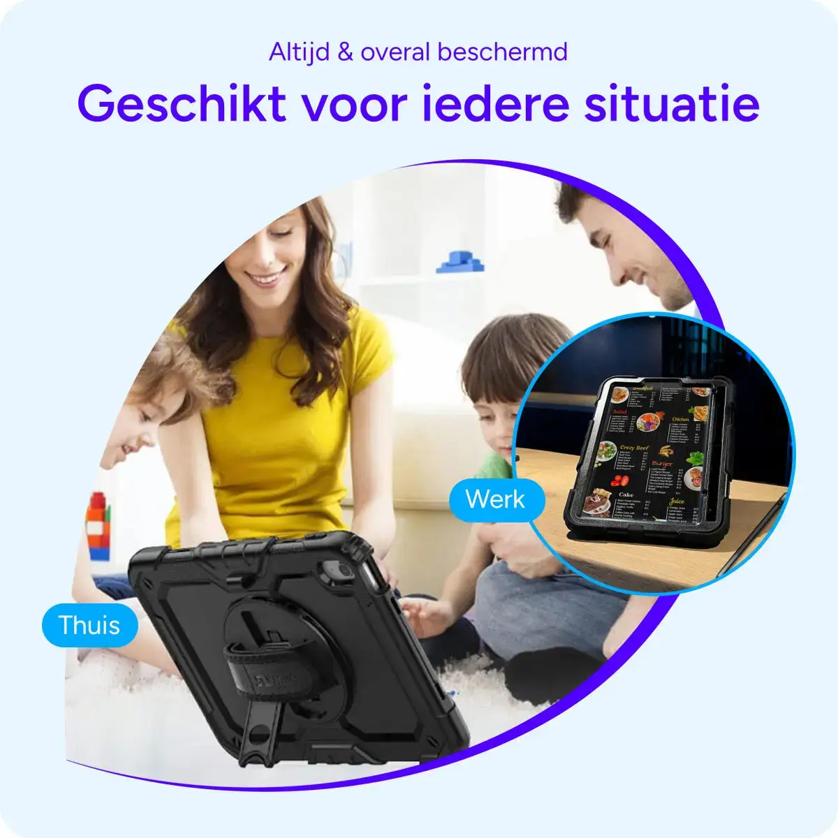Apple iPad 11 (2025) / 10.9 (2022) Hoes met Screen Protector en Handriem Zwart afbeelding 4