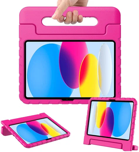 Apple iPad 11 (2025) / 10.9 (2022) Kinder Tablethoes met Handvat Roze afbeelding 2