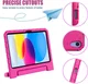 Apple iPad 11 (2025) / 10.9 (2022) Kinder Tablethoes met Handvat Roze afbeelding 10
