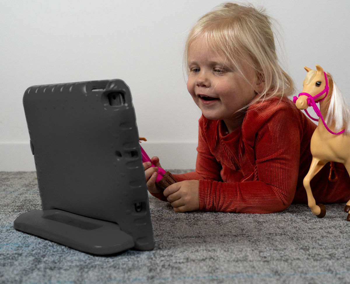 Apple iPad 11 (2025) / 10.9 (2022) Kinder Tablethoes met Handvat Zwart afbeelding 4