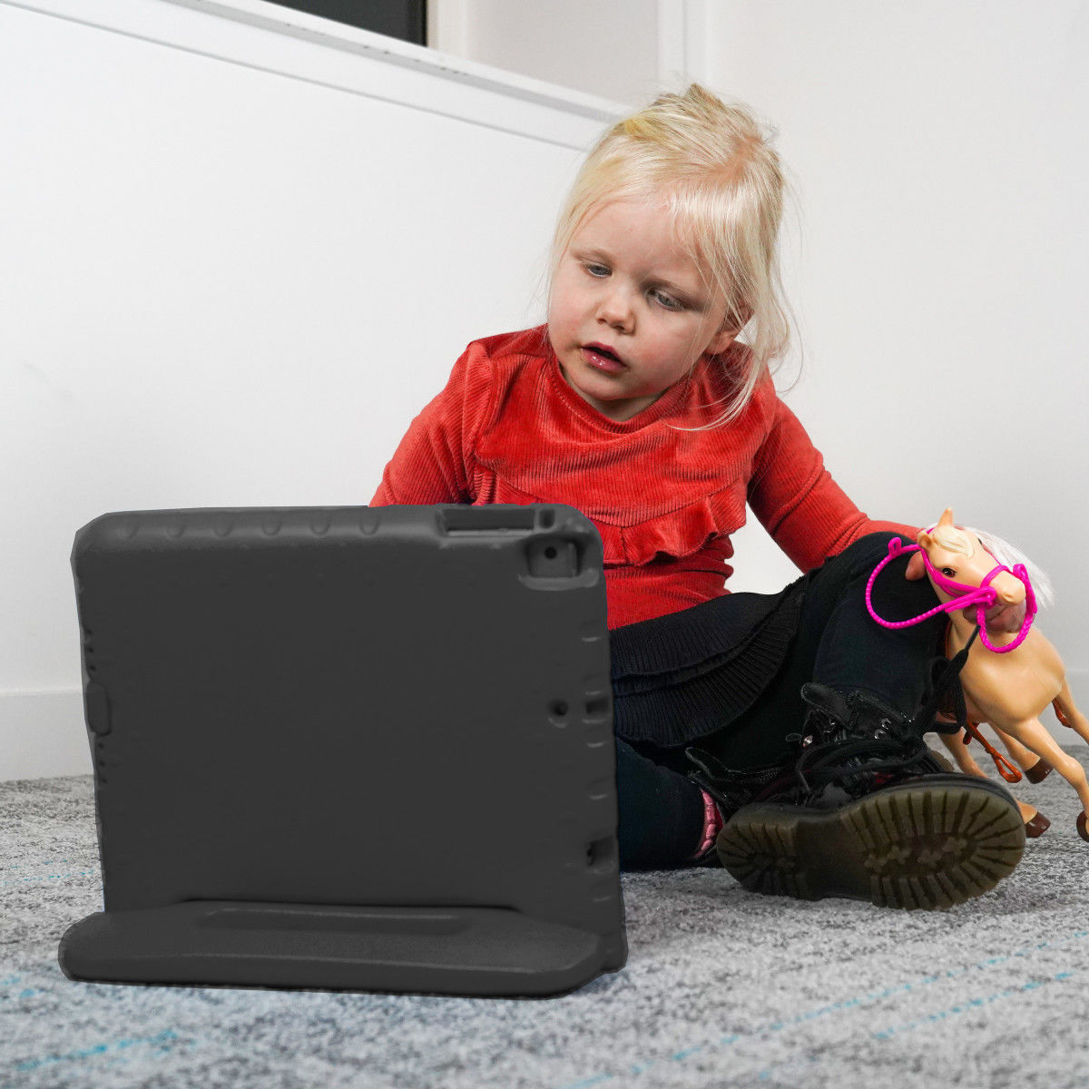 Apple iPad 11 (2025) / 10.9 (2022) Kinder Tablethoes met Handvat Zwart afbeelding 5