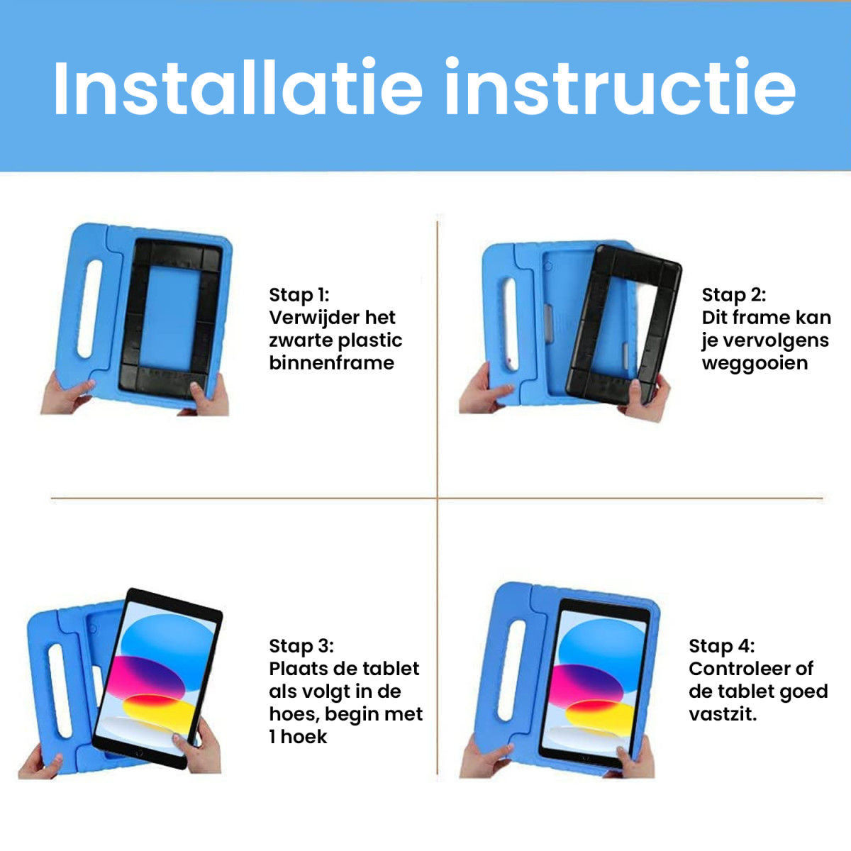 Apple iPad 11 (2025) / 10.9 (2022) Kinder Tablethoes met Handvat Rood afbeelding 12