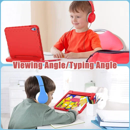 Apple iPad 11 (2025) / 10.9 (2022) Kinder Tablethoes met Handvat Rood afbeelding 7