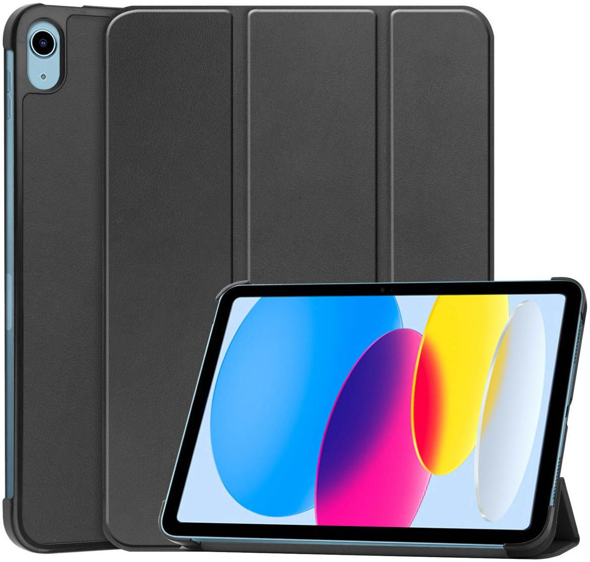 Apple iPad 11 (2025) / 10.9 (2022) Hoes Tri-Fold Book Case Zwart afbeelding 1
