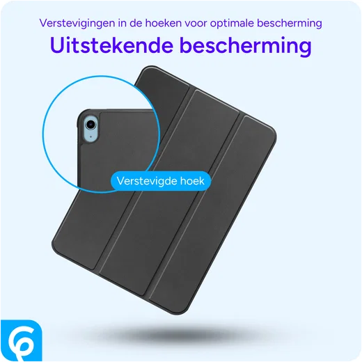 Apple iPad 11 (2025) / 10.9 (2022) Hoes Tri-Fold Book Case Zwart afbeelding 2