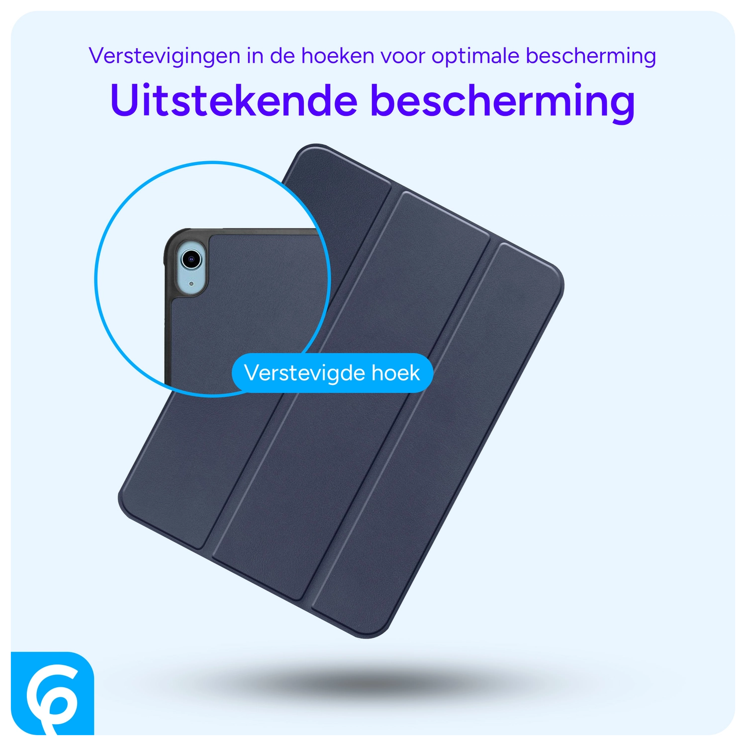 Apple iPad 11 (2025) / 10.9 (2022) Hoes Tri-Fold Book Case Blauw afbeelding 2