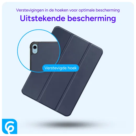 Apple iPad 11 (2025) / 10.9 (2022) Hoes Tri-Fold Book Case Blauw afbeelding 2