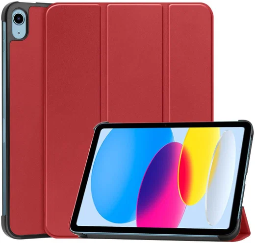 Apple iPad 11 (2025) / 10.9 (2022) Hoes Tri-Fold Book Case Rood afbeelding 1