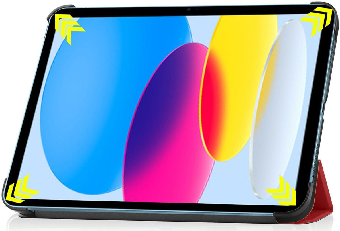 Apple iPad 11 (2025) / 10.9 (2022) Hoes Tri-Fold Book Case Rood afbeelding 12
