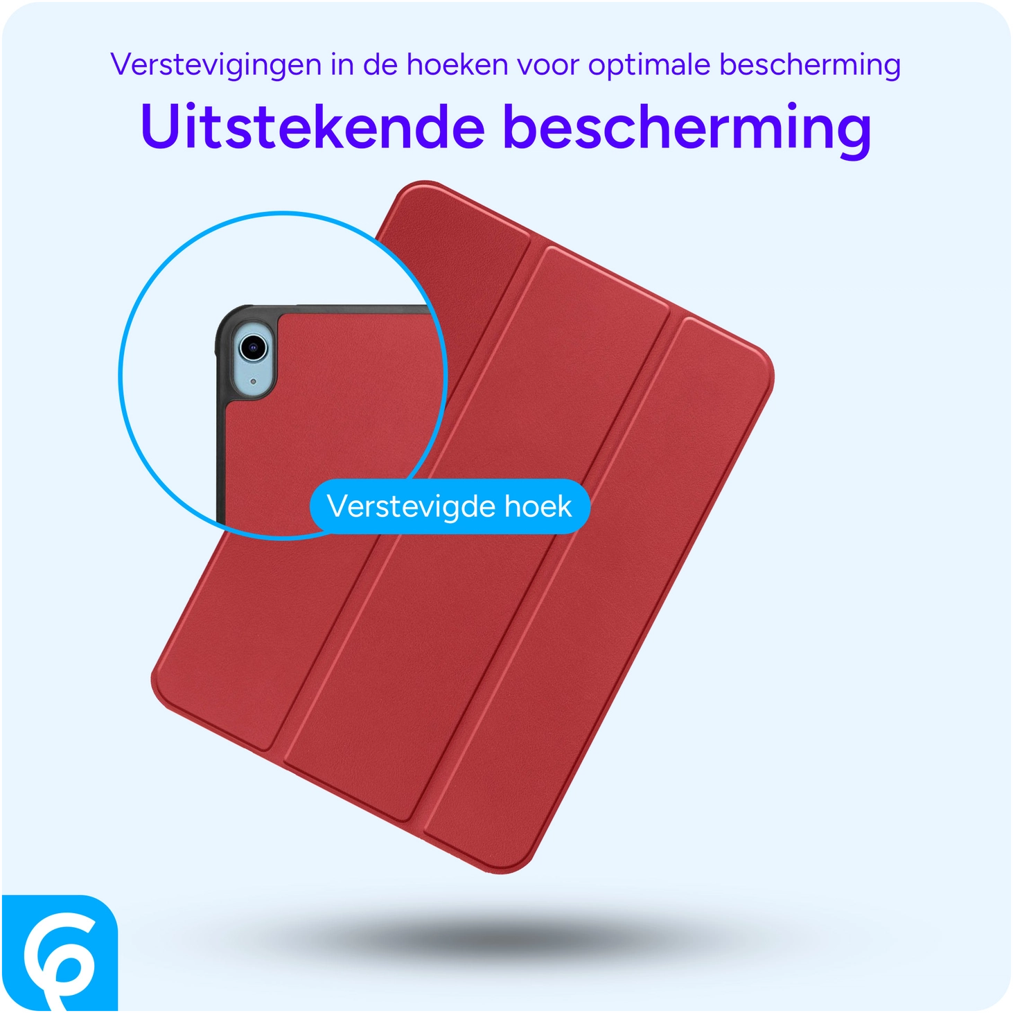 Apple iPad 11 (2025) / 10.9 (2022) Hoes Tri-Fold Book Case Rood afbeelding 2