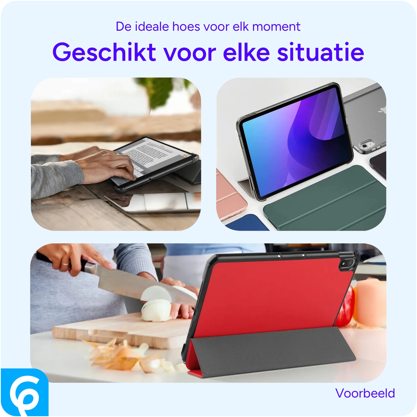 Apple iPad 11 (2025) / 10.9 (2022) Hoes Tri-Fold Book Case Rood afbeelding 9