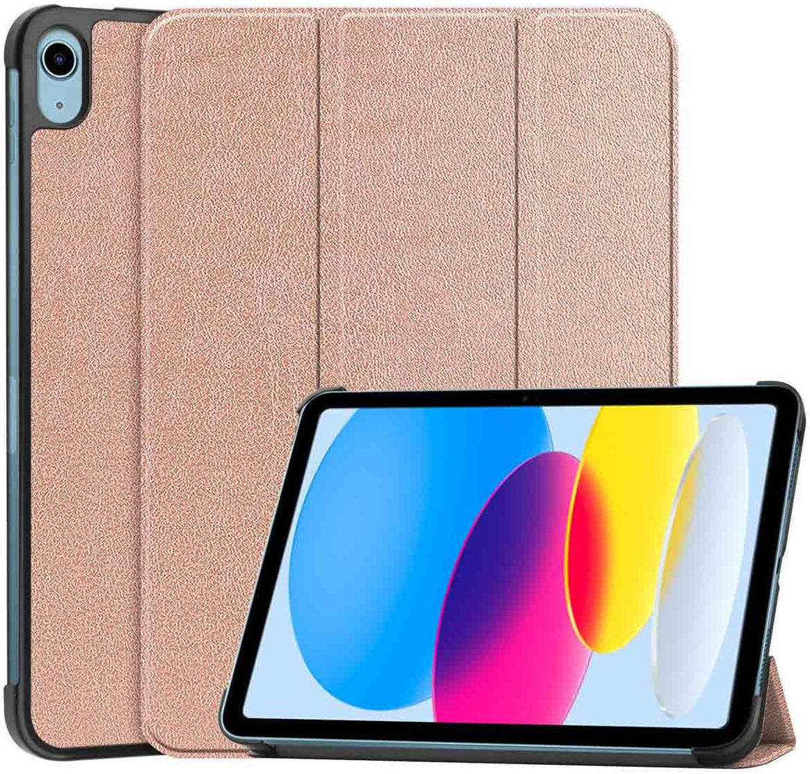 Apple iPad 11 (2025) / 10.9 (2022) Hoes Tri-Fold Book Case Roze Goud afbeelding 1