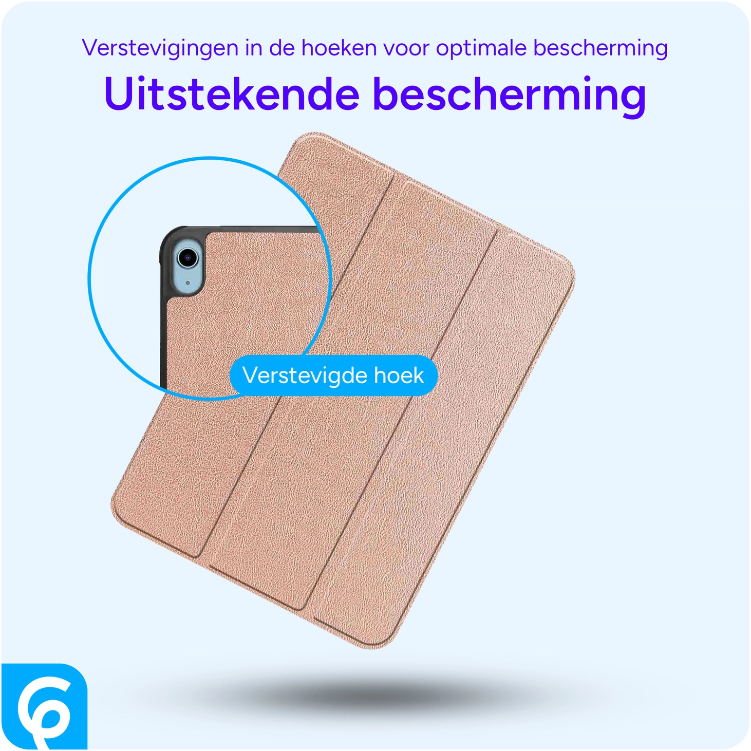 Apple iPad 11 (2025) / 10.9 (2022) Hoes Tri-Fold Book Case Roze Goud afbeelding 2