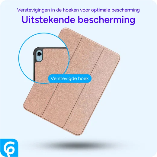 Apple iPad 11 (2025) / 10.9 (2022) Hoes Tri-Fold Book Case Roze Goud afbeelding 2