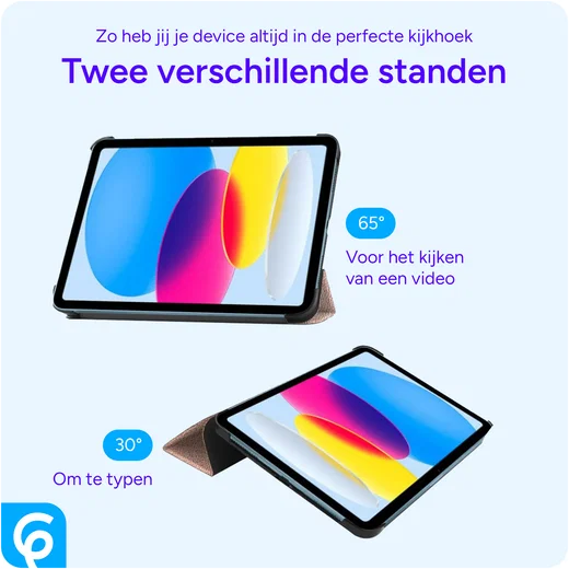 Apple iPad 11 (2025) / 10.9 (2022) Hoes Tri-Fold Book Case Roze Goud afbeelding 5