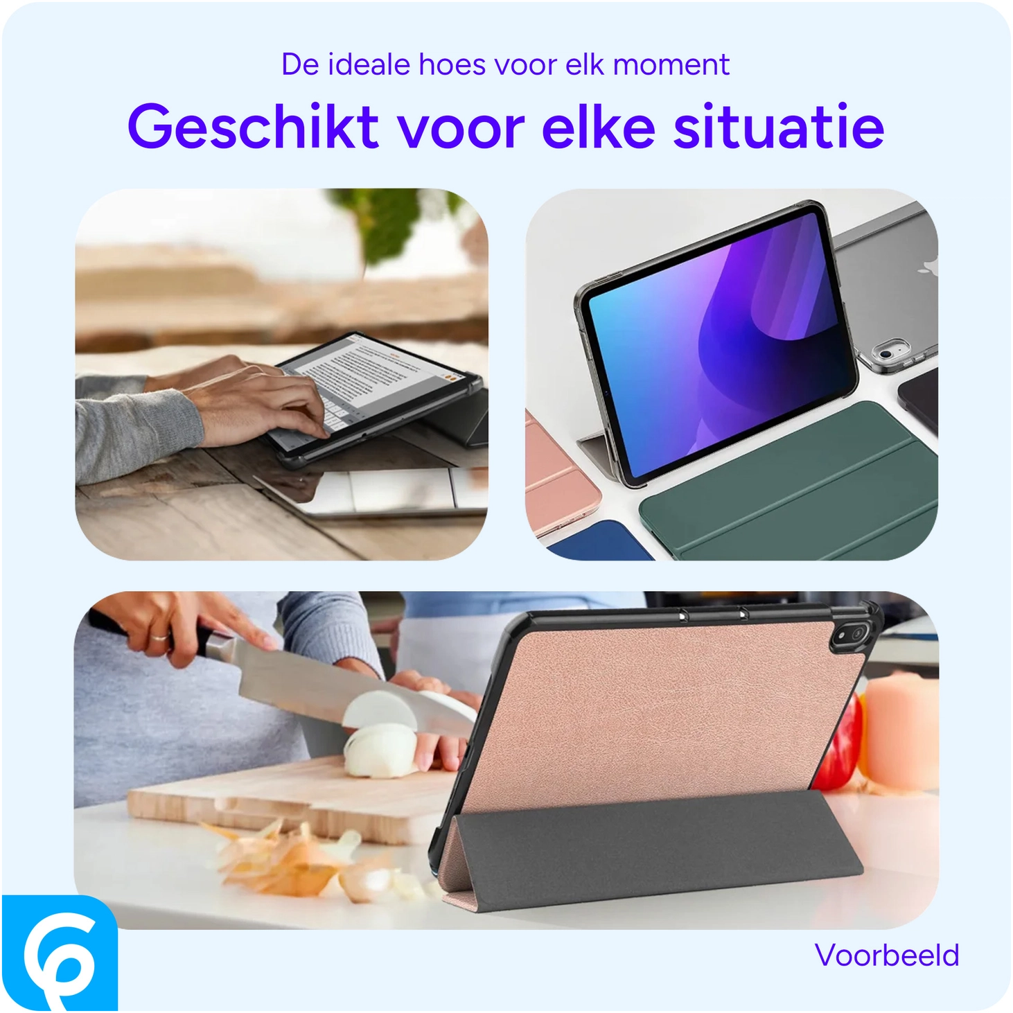 Apple iPad 11 (2025) / 10.9 (2022) Hoes Tri-Fold Book Case Roze Goud afbeelding 6