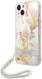 Guess Apple iPhone 14 Hoesje Hard Case Purple Flower Strap afbeelding 1