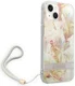 Guess Apple iPhone 14 Hoesje Hard Case Purple Flower Strap afbeelding 4