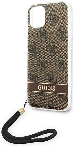 Guess Apple iPhone 14 Hoesje Hard Case Brown 4G Print afbeelding 4