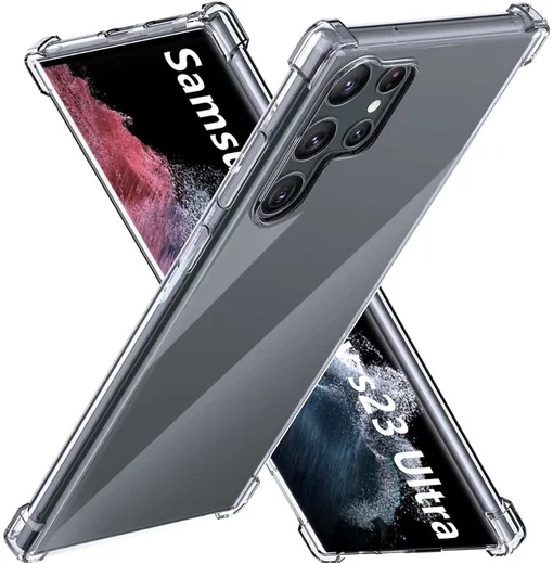 Samsung Galaxy S23 Ultra Hoesje Schokbestendig en Dun TPU Transparant afbeelding 1