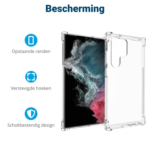 Samsung Galaxy S23 Ultra Hoesje Schokbestendig en Dun TPU Transparant afbeelding 6