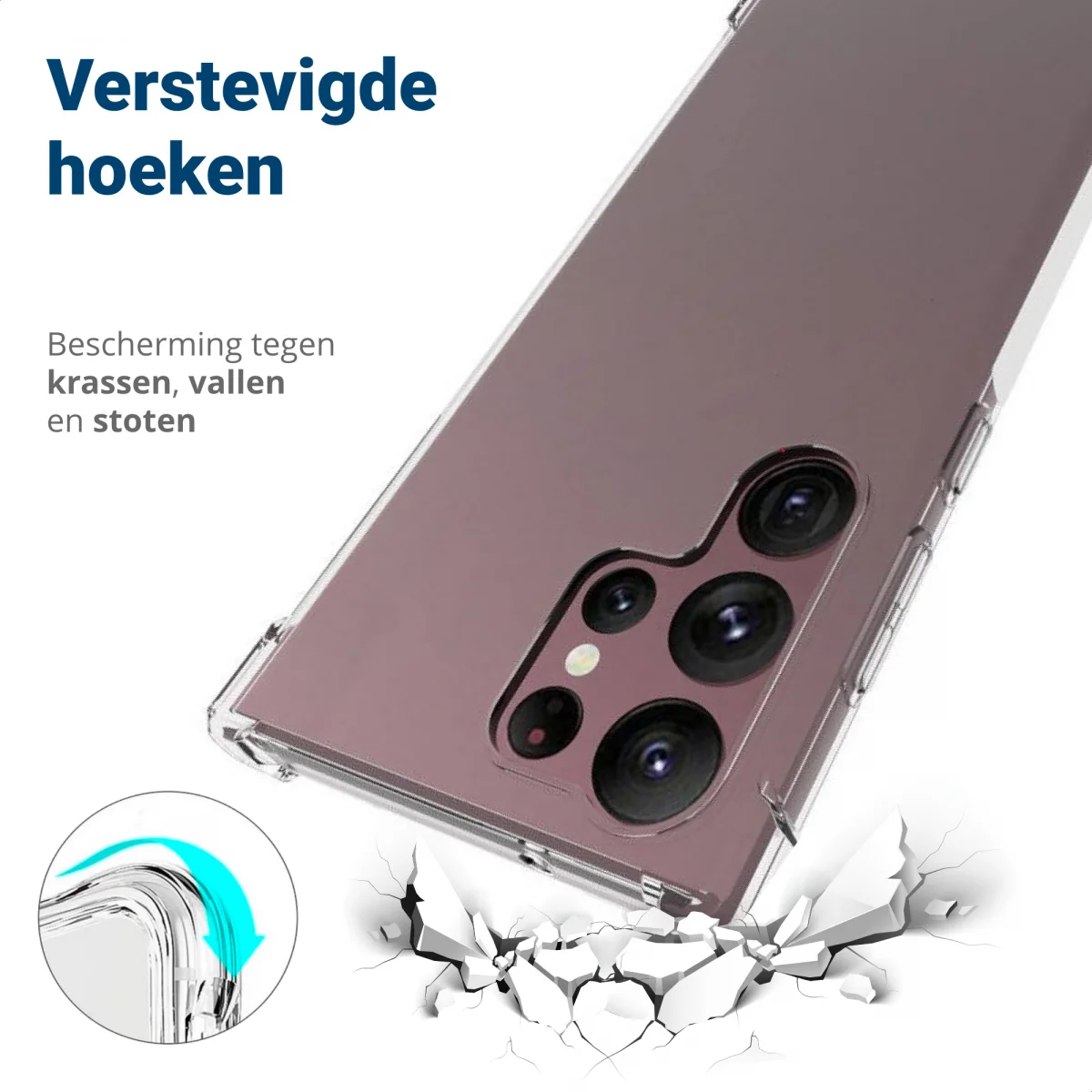Samsung Galaxy S23 Ultra Hoesje Schokbestendig en Dun TPU Transparant afbeelding 5