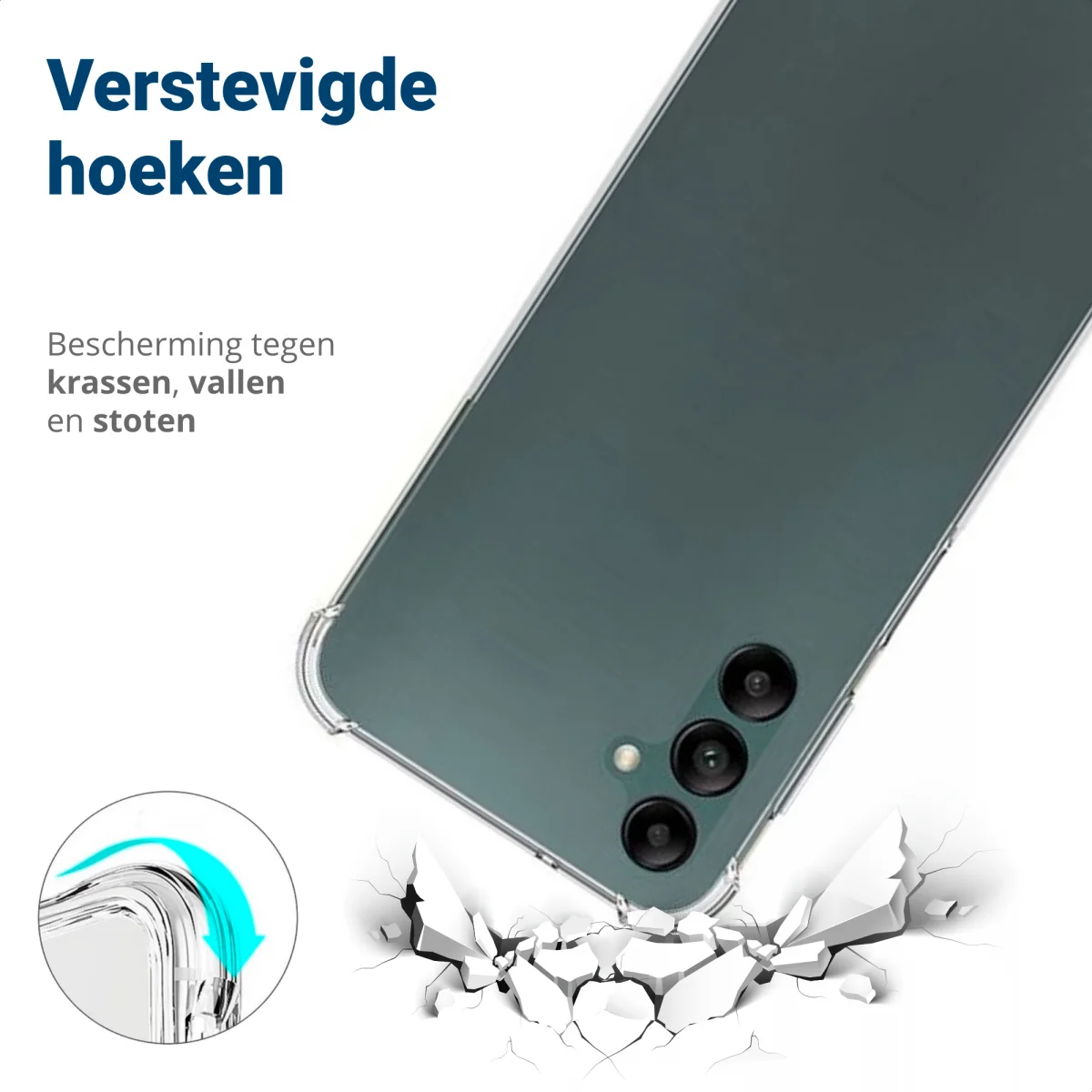 Samsung Galaxy A14 Hoesje Schokbestendig en Dun TPU Transparant afbeelding 2