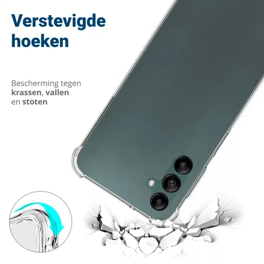 Samsung Galaxy A14 Hoesje Schokbestendig en Dun TPU Transparant afbeelding 2