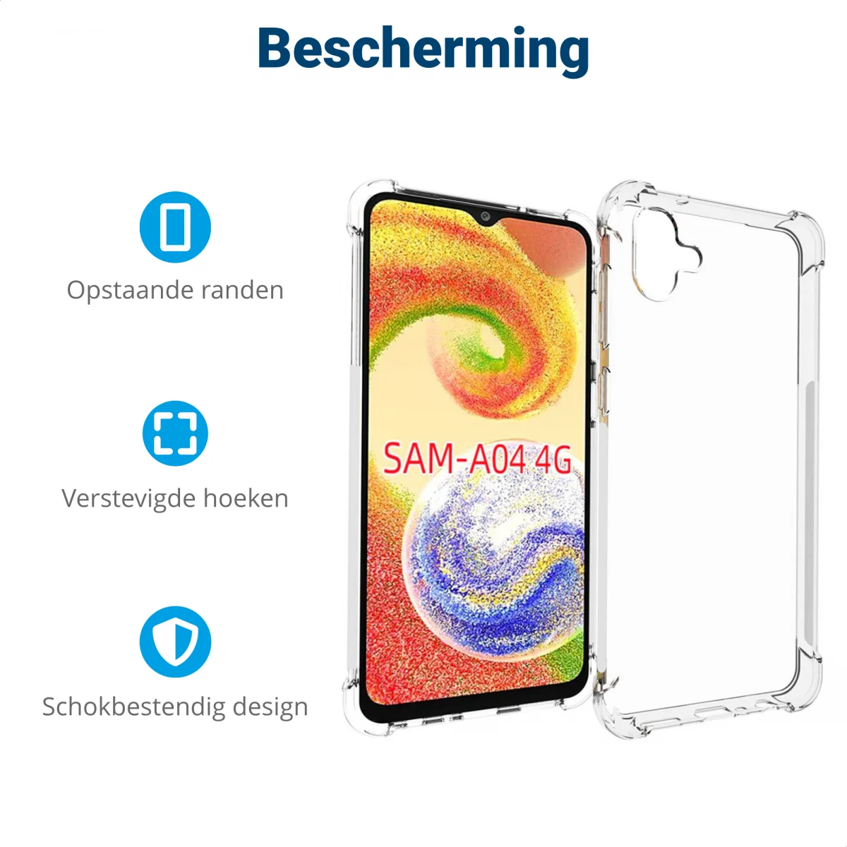 Samsung Galaxy A14 Hoesje Schokbestendig en Dun TPU Transparant afbeelding 4