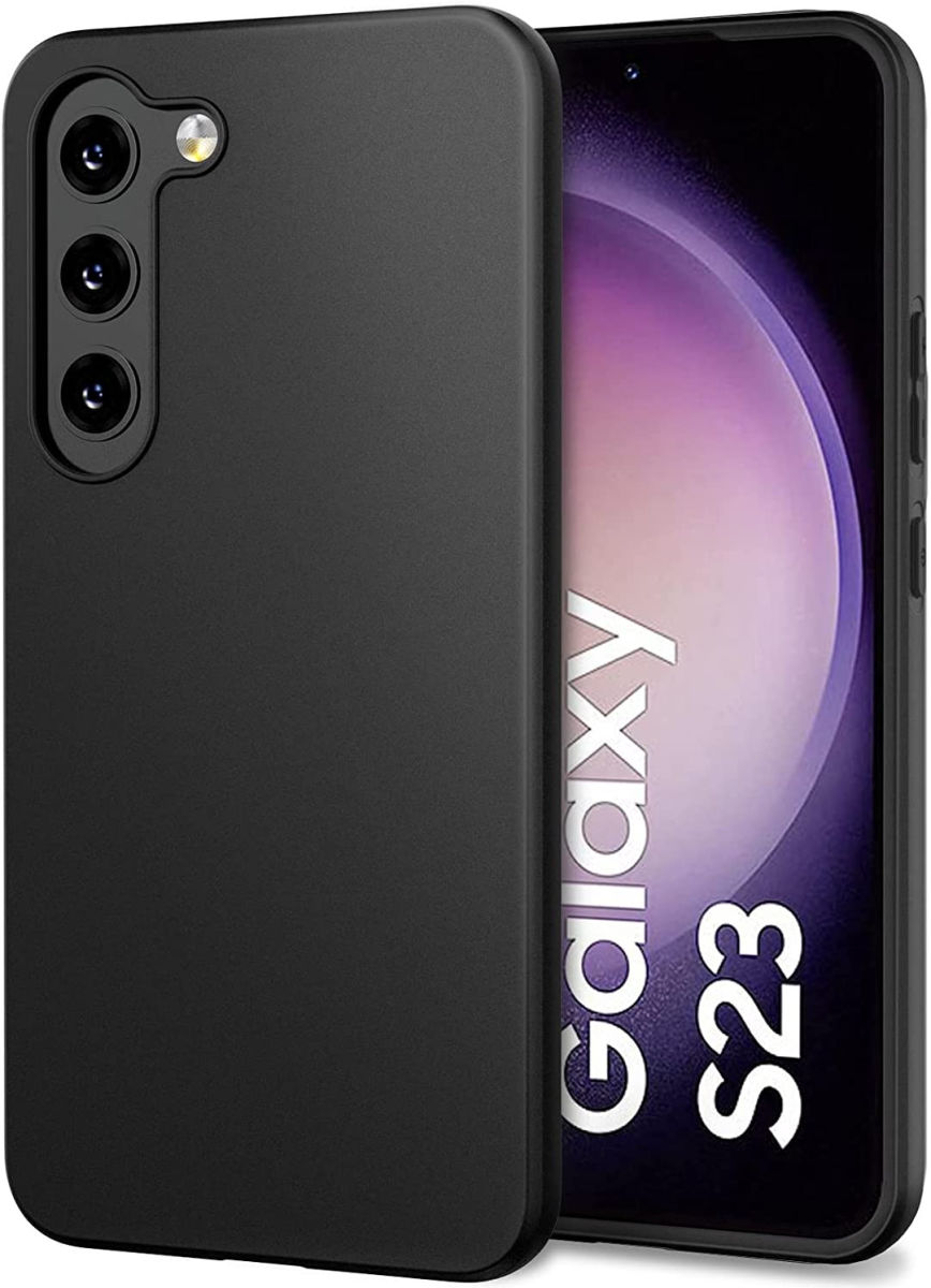 Samsung Galaxy S23 Hoesje Dun TPU Matte Back Cover Zwart afbeelding 1