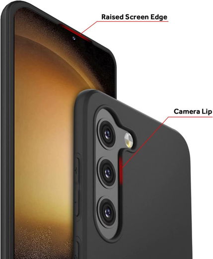 Samsung Galaxy S23 Plus Hoesje Dun TPU Matte Back Cover Zwart afbeelding 4