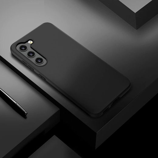 Samsung Galaxy S23 Plus Hoesje Dun TPU Matte Back Cover Zwart afbeelding 5