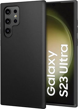 Samsung Galaxy S23 Ultra Hoesje Dun TPU Matte Back Cover Zwart
