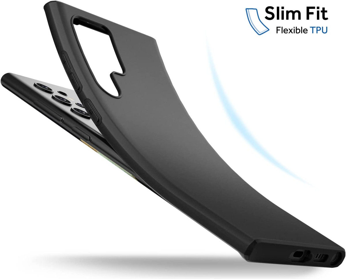 Samsung Galaxy S23 Ultra Hoesje Dun TPU Matte Back Cover Zwart afbeelding 3