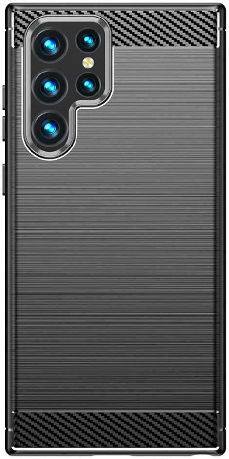 Samsung Galaxy S23 Ultra Hoesje Geborsteld TPU Back Cover Zwart afbeelding 1