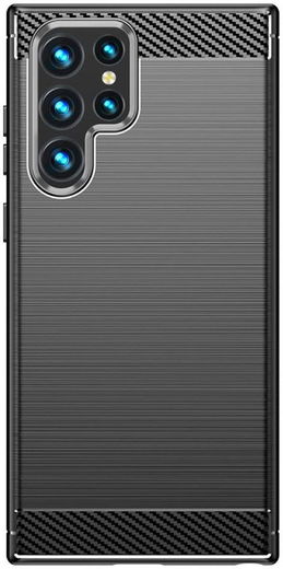 Samsung Galaxy S23 Ultra Hoesje Geborsteld TPU Back Cover Zwart afbeelding 1