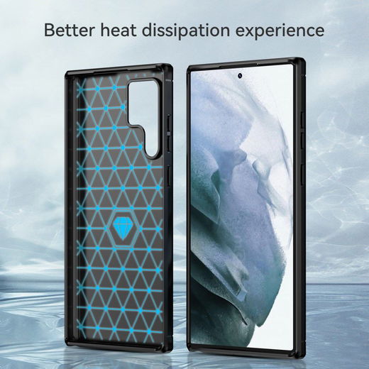 Samsung Galaxy S23 Ultra Hoesje Geborsteld TPU Back Cover Zwart afbeelding 7