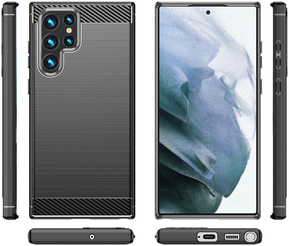 Samsung Galaxy S23 Ultra Hoesje Geborsteld TPU Back Cover Zwart afbeelding 11