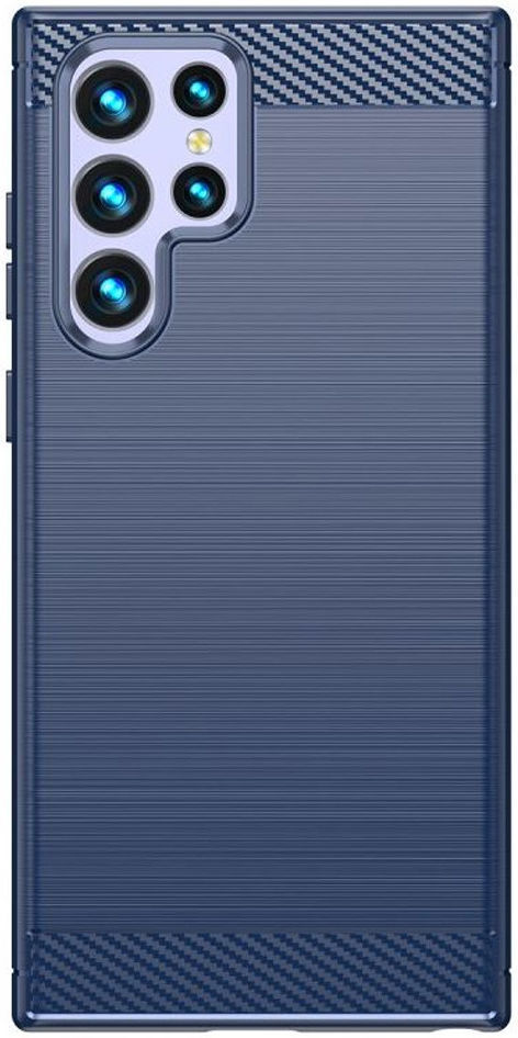 Samsung Galaxy S23 Ultra Hoesje Geborsteld TPU Back Cover Blauw afbeelding 2