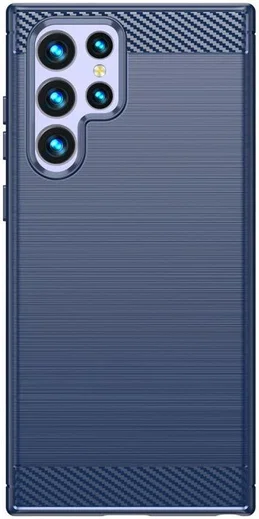 Samsung Galaxy S23 Ultra Hoesje Geborsteld TPU Back Cover Blauw afbeelding 2