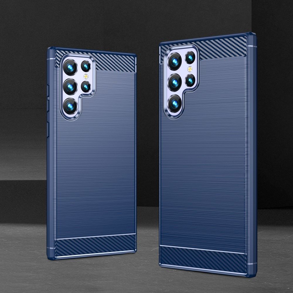 Samsung Galaxy S23 Ultra Hoesje Geborsteld TPU Back Cover Blauw afbeelding 10