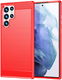 Samsung Galaxy S23 Ultra Hoesje Geborsteld TPU Back Cover Rood