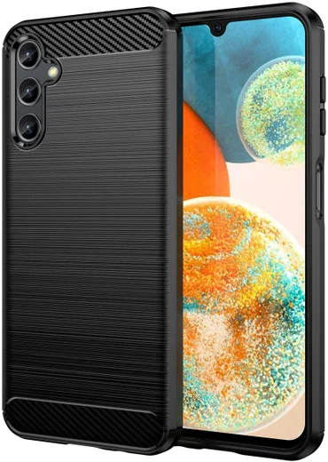 Samsung Galaxy A14 Hoesje Geborsteld TPU Flexibele Back Cover Zwart afbeelding 1