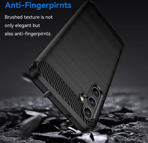Samsung Galaxy A14 Hoesje Geborsteld TPU Flexibele Back Cover Zwart afbeelding 4
