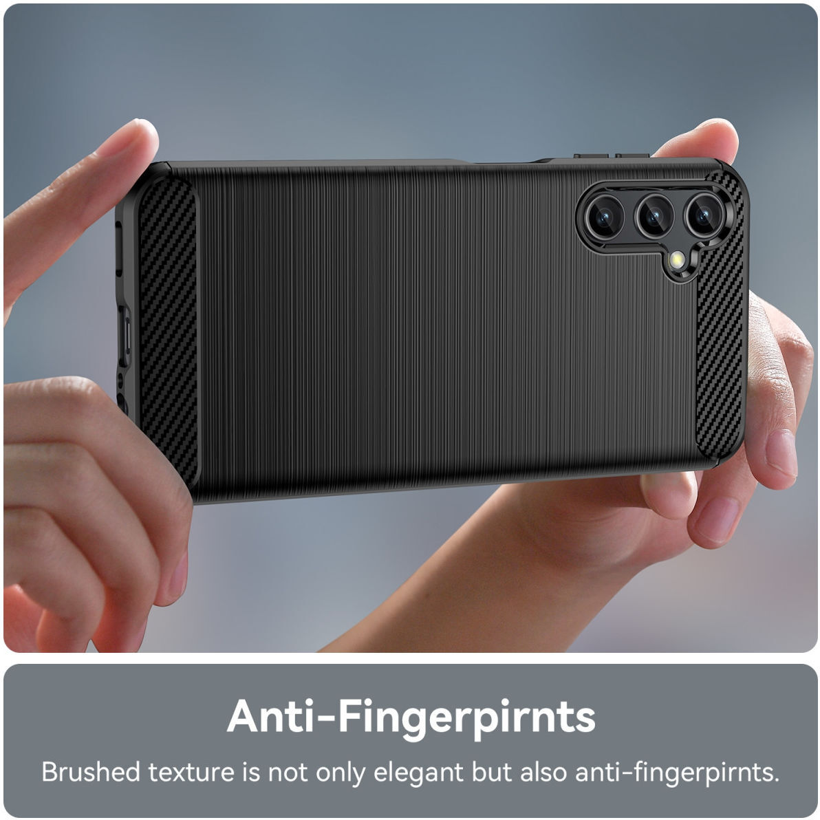 Samsung Galaxy A14 Hoesje Geborsteld TPU Flexibele Back Cover Zwart afbeelding 6